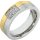 Damenring Verlobungsring aus Edelstahl Bicolor mit Zirkonia und Lasergravur E092