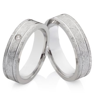 Diamant und Ring Gravur  PSB315 Trauringe Eheringe aus Silber mit 0,02 ct 