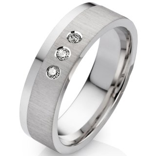 Verlobungsring Damenring mit echtem Diamant Ring aus Edelstahl und Gravur ES59 