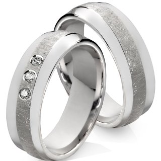 Verlobungsring Damenring mit echtem Diamant Ring aus Edelstahl und Gravur ES59 