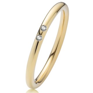 Klassischer Verlobungsring Partnerring Goldring poliert mit Diamant GE600