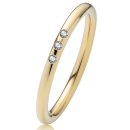 Klassischer Verlobungsring Partnerring Goldring poliert mit Diamant GE600