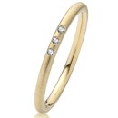 Klassischer Verlobungsring Partnerring Goldring Querstrich mit Diamant GE750