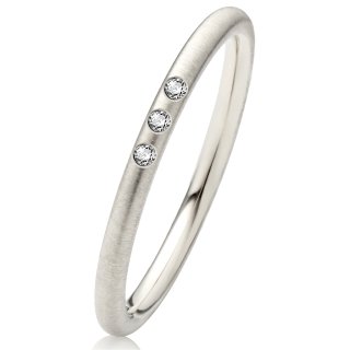 Klassischer Verlobungsring Partnerring Goldring Querstrich mit Diamant GE760